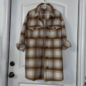 BP. Plaid shirt jacket